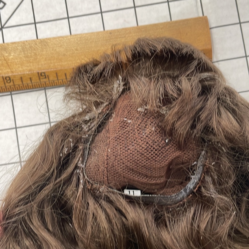 Doll's wig, 11" brunette, long curls, synthetic material - Picture 3 of 4